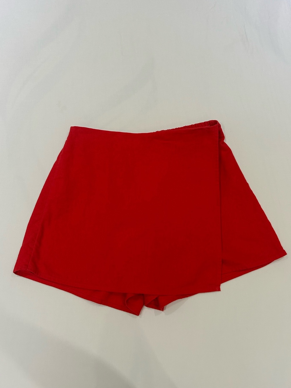Old Navy Red Linen Wrap Mini Skort, Size S